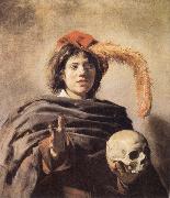Frans Hals Young man with a skull oil painting artist